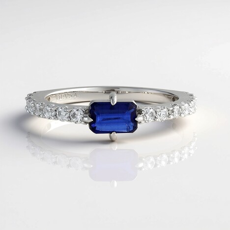 Bague en argent et Kyanite du Népal