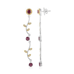 Zilveren oorbellen met rhodolieten (Dallas Prince Designs)