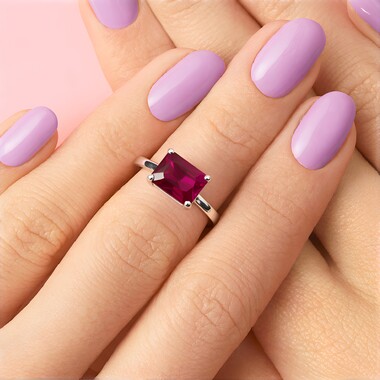 Bague en argent et Rubis de Madagascar
