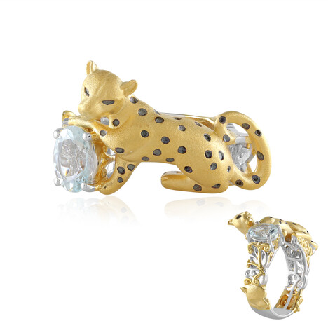 Bague en argent et Aigue-marine du Brésil (Gems en Vogue)