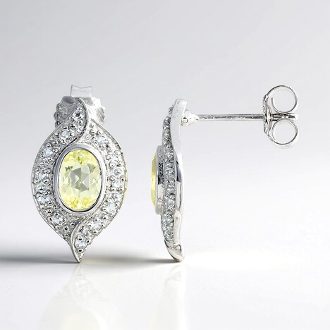 Boucles d'oreilles en argent et Scapolithe jaune