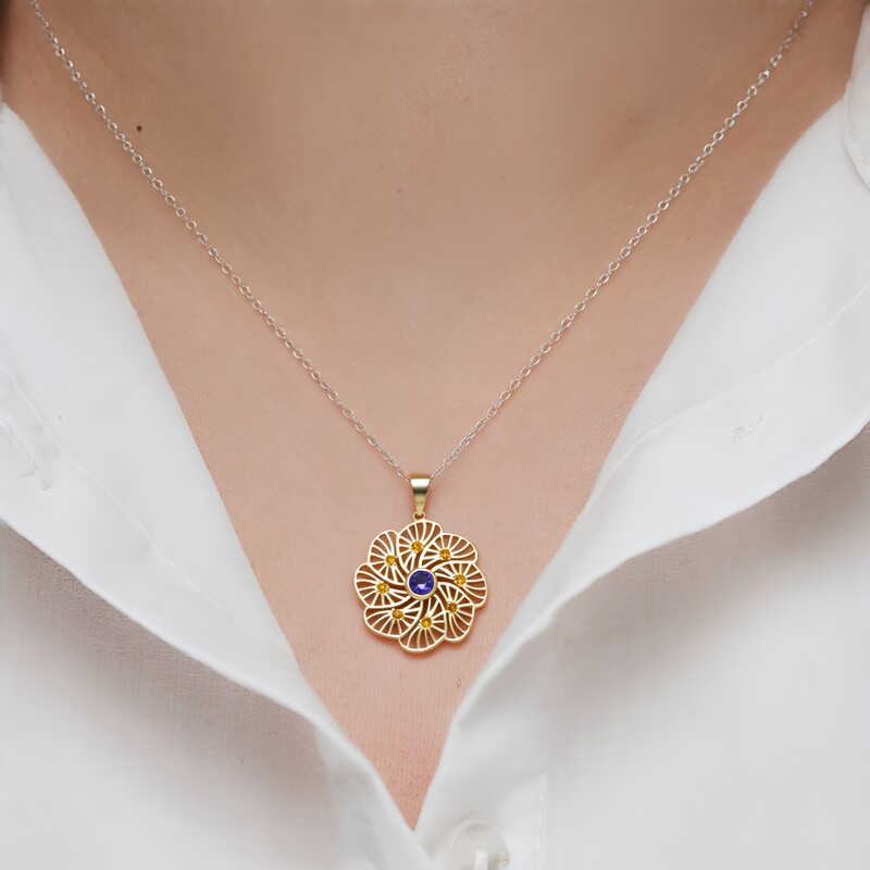 AAA-Tansanit-Goldanhänger (Ornaments by de Melo)