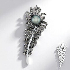 Spilla in argento con Perla Tahitiana