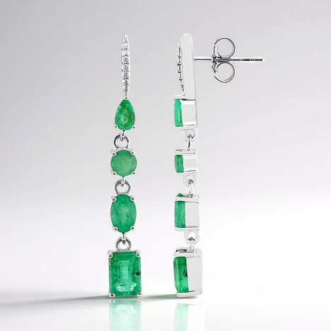 Boucles d'oreilles en argent et Emeraude de Nova Era (de Melo Essence)