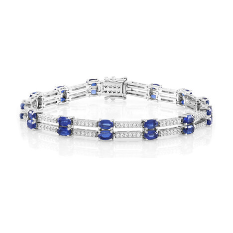 Brazalete en plata con Cianita de Nepal