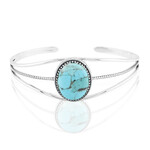 Kingman Blue Mojave Turquoise Silver Bangle (Jones Lee)