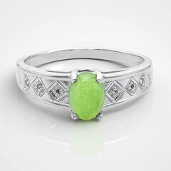 Anello da uomo in argento con Crisoprasio Imperiale