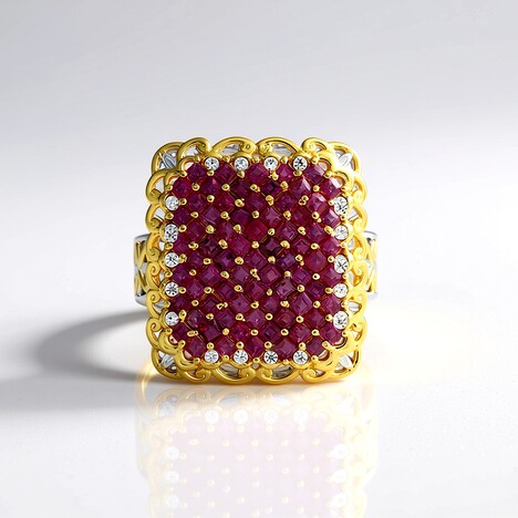 Bague en argent et Rubis de Birmanie (Gems en Vogue)