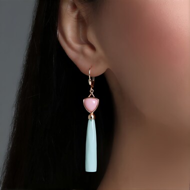Pendientes en plata con Calcedonia agua  (KM by Juwelo)