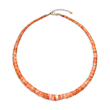 Orange Stachelauster-Silberhalskette