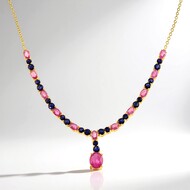 Collar en plata con Zafiro rosa de Madagascar
