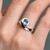 Bague en argent et Apatite bleue (Pallanova)