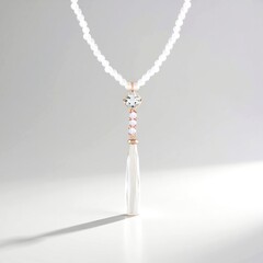 Collana in argento con Quarzo Bianco (KM by Juwelo)
