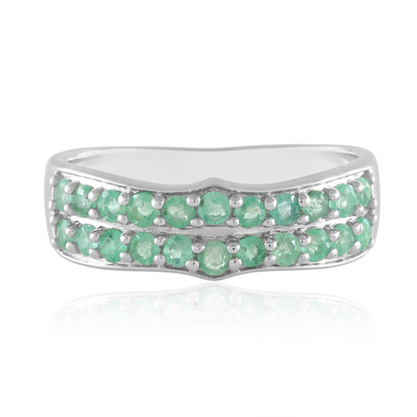 Bague en argent et Emeraude de Colombie