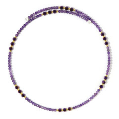 Collana rigida in acciaio con Ematite Porpora (Riya)