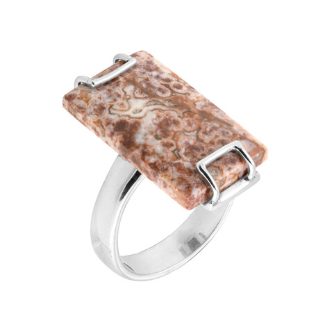Zilveren ring met een oceaan jaspis (Bali Barong)
