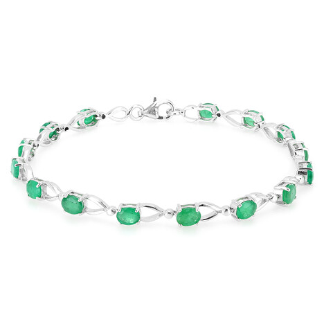 Zilveren armband met Zambia-smaragdstenen