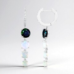 Pendientes en plata con Ópalo de Mezezo (de Melo Essence)