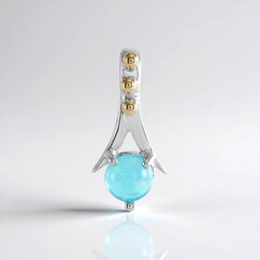 Ciondolo in argento con Opale Blu dell'Etiopia (Granulieren)
