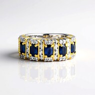 Anello in argento con Zaffiro Blu (Gems en Vogue)