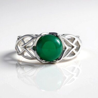 Anello in argento con Onice Verde (de Melo)