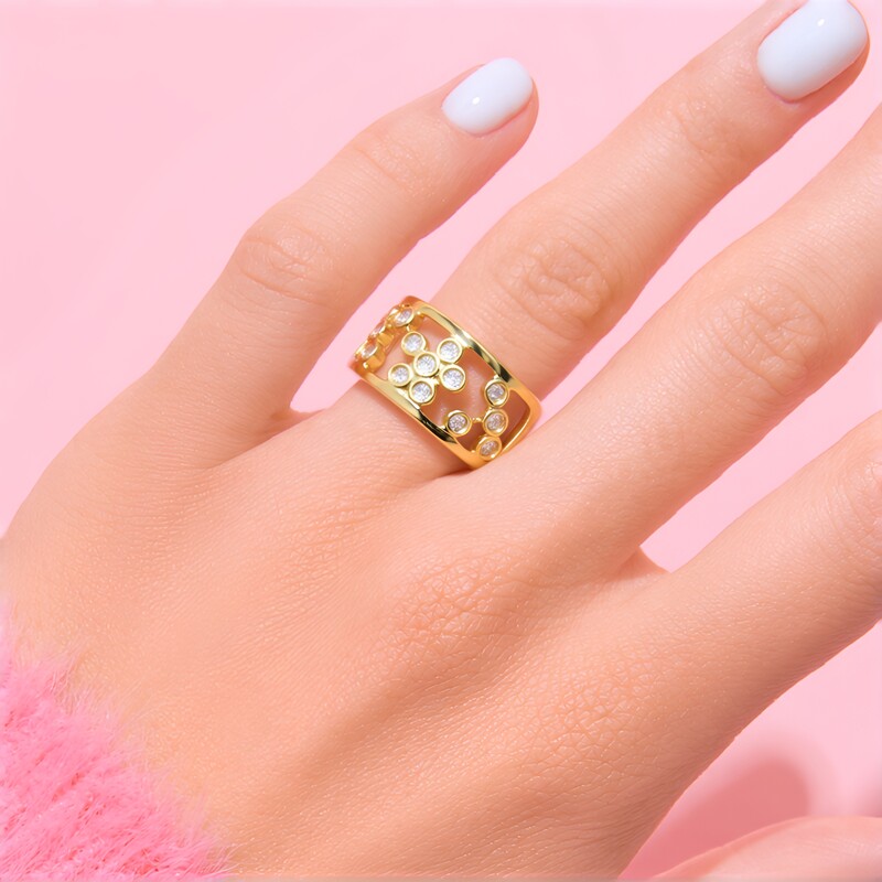 Anillo en oro con Zafiro blanco (Adela Gold)