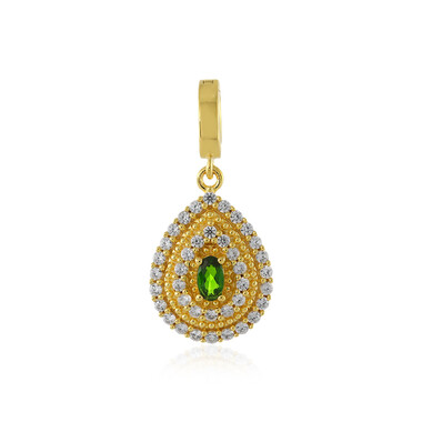 Ciondolo in argento con Diopside Russo