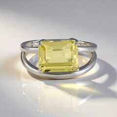 Anello in argento con Quarzo Limone