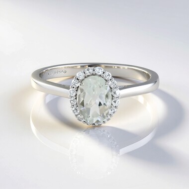 Bague en argent et Topaze blanche