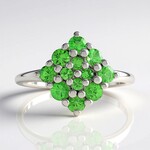 Anello in argento con Tsavorite della Tanzania