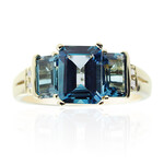 Londonblauer Topas-Goldring