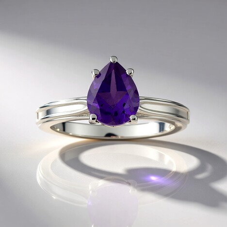 Anello in argento con Ametista Siberiana