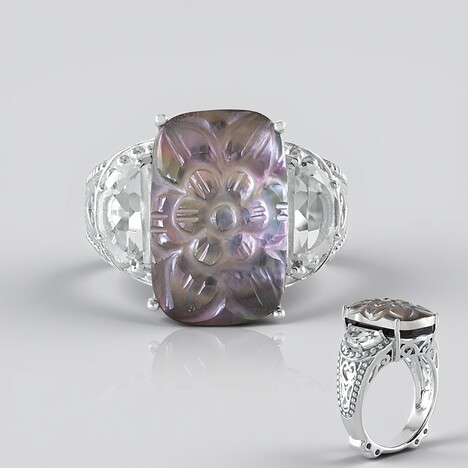 Anello in argento con Madreperla (Dallas Prince Designs)
