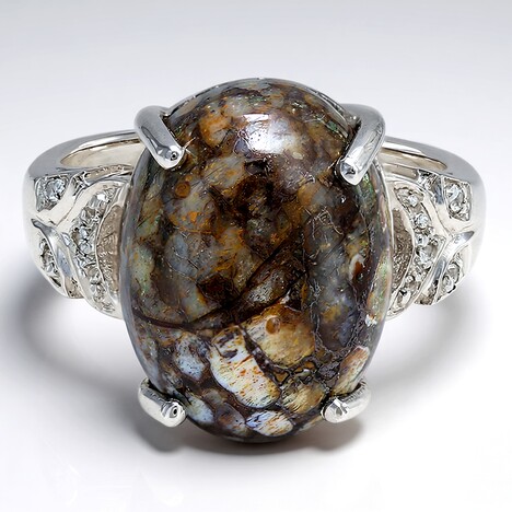 Anello in argento con Quarzo Dinosauro