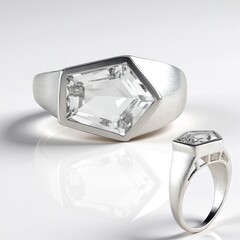 Anello in argento con Quarzo Bianco