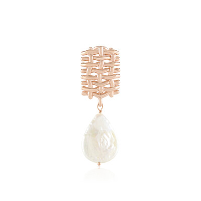 Zilveren hanger met een Witte zoetwater kweekparel (MONOSONO COLLECTION)
