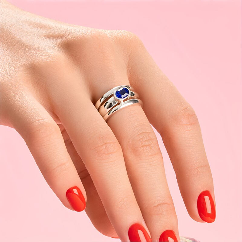 Bague en argent et Kyanite du Népal (Pallanova)