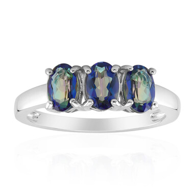 Blauer Mystik-Quarz-Silberring