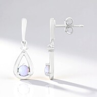 Australischer Opal-Silberohrringe