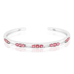 Zilveren armband met Braziliaanse roze toermalijnen