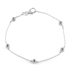 Zilveren armband met I2 Blauwe Diamanten