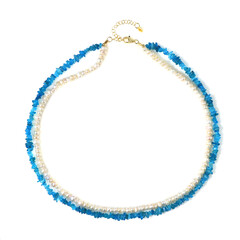 Collier en argent et Apatite bleu néon