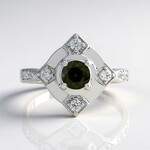 Anello in argento con Zircone Ceylon Verde