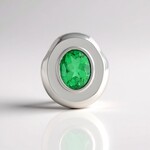 Ciondolo in argento con Quarzo Verde Smeraldo (MONOSONO COLLECTION)