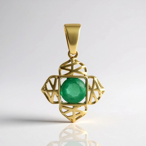 Ciondolo in oro con Smeraldo Brasiliano (Ornaments by de Melo)