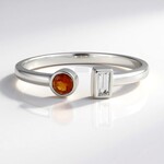 Anello in argento con Topazio Bianco