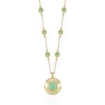 Zilveren halsketting met een chrysopraas (KM by Juwelo)