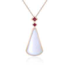 Collana in argento con Pietra di Luna Bianca (KM by Juwelo)