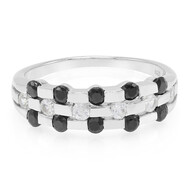 Black Spinel Silver Ring
