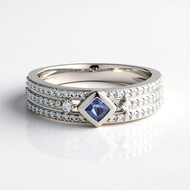 Zilveren ring met een Blauwe Ceylon saffier